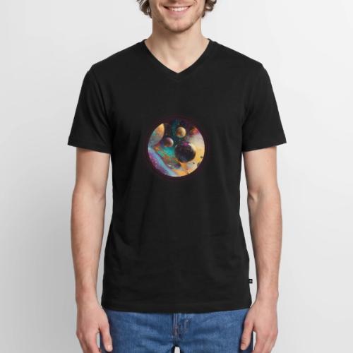 Planets in the Abstract - Men's Premium Organic V-Neck T-Shirt