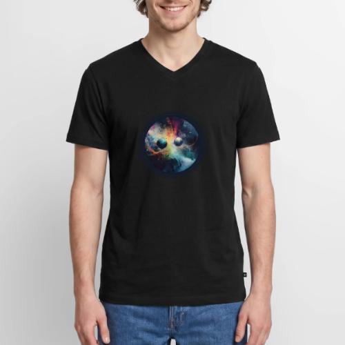 Chaotic Color Planets - Men's Premium Organic V-Neck T-Shirt