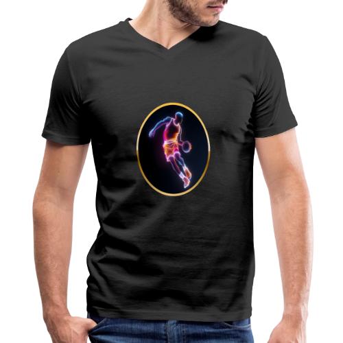 Neon Basketball Player - Men's Premium Organic V-Neck T-Shirt