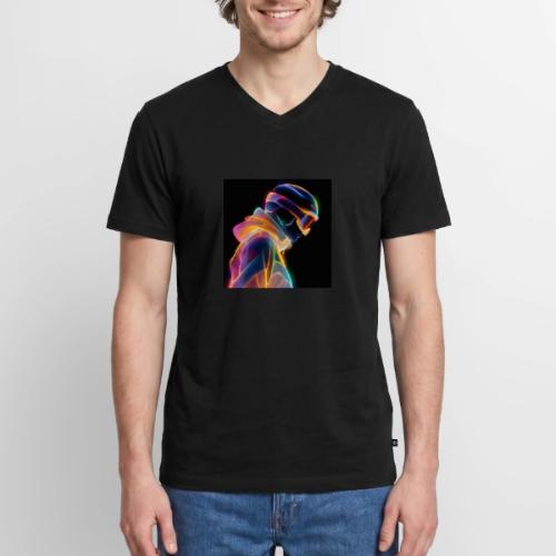 Snowboarding: Neon Gravity Ride - Men's Premium Organic V-Neck T-Shirt