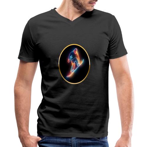 Golden Neon Snowboard - Men's Premium Organic V-Neck T-Shirt