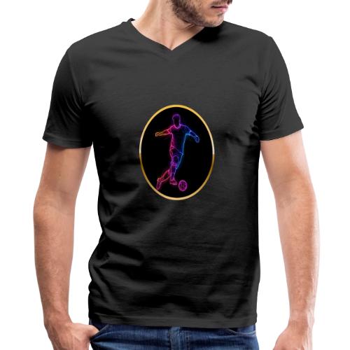 Neon Soccer Flow - Men's Premium Organic V-Neck T-Shirt