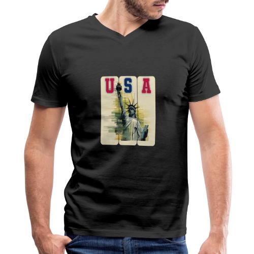 Art illustration of the Statue of Liberty - Men's Premium Organic V-Neck T-Shirt