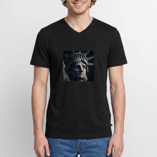 USA: Liberty in Shadows - Men's Premium Organic V-Neck T-Shirt
