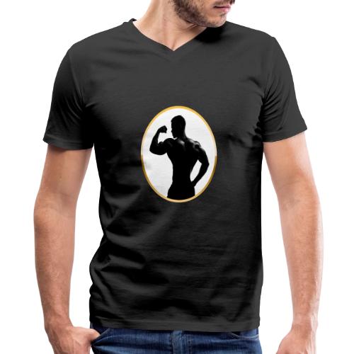 Bodybuilder: Classic Flex Emblem - Men's Premium Organic V-Neck T-Shirt