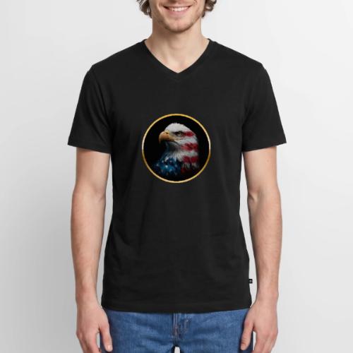 USA: Liberty Emblem - Men's Premium Organic V-Neck T-Shirt