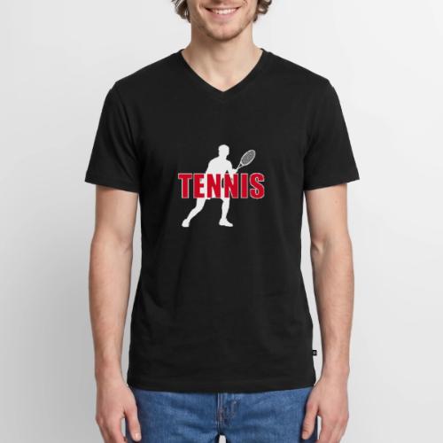 Red Court Tennis - Men's Premium Organic V-Neck T-Shirt