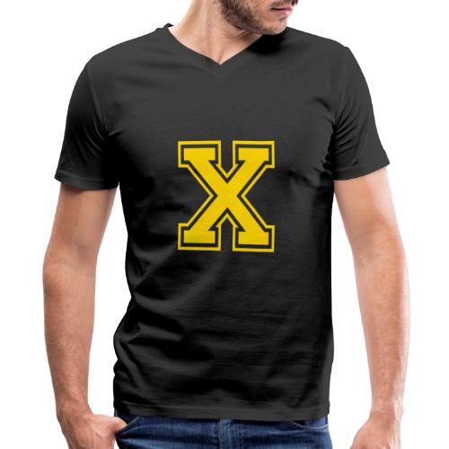 Letter X – Capital Athletic Alphabet Monogram - Men's Premium Organic V-Neck T-Shirt