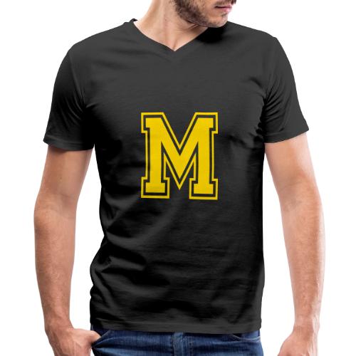 Letter M – Capital Athletic Alphabet Monogram - Men's Premium Organic V-Neck T-Shirt
