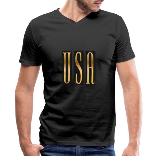 USA Gold Monolith - Men's Premium Organic V-Neck T-Shirt