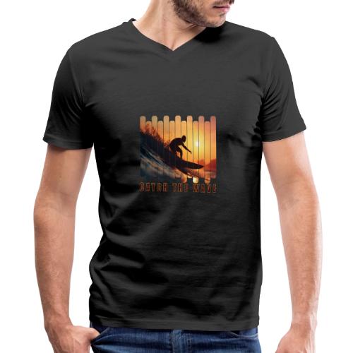 Surfing: Catch the Wave - Men's Premium Organic V-Neck T-Shirt