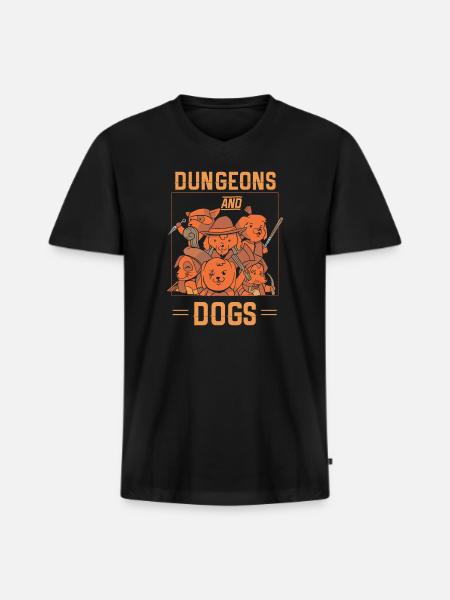 Dungeons And Dogs - Men's Premium Organic V-Neck T-Shirt - black