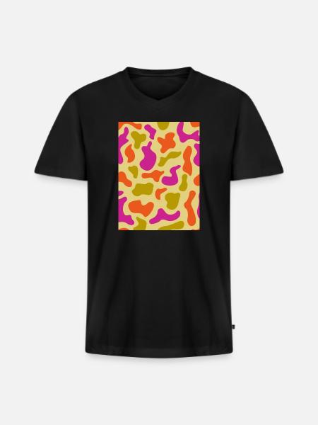 Camo - Men's Premium Organic V-Neck T-Shirt - black