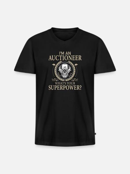 Funny Auctioneer Awesome - Men's Premium Organic V-Neck T-Shirt - black