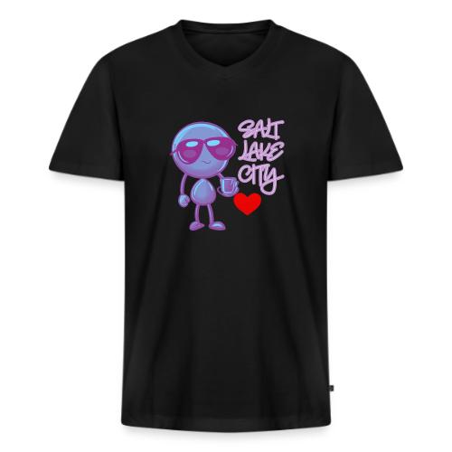 Smoon City 19 Salt Lake City - Men's Premium Organic V-Neck T-Shirt