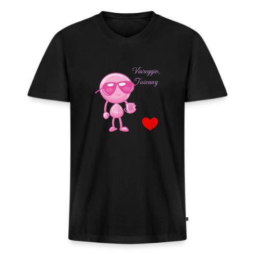 Smoon City_Viareggio Tuscany Pink - Men's Premium Organic V-Neck T-Shirt