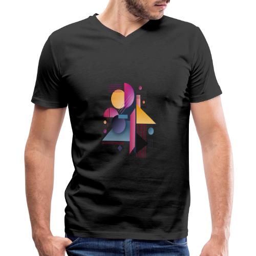 Color Pulse Geometry - Men's Premium Organic V-Neck T-Shirt