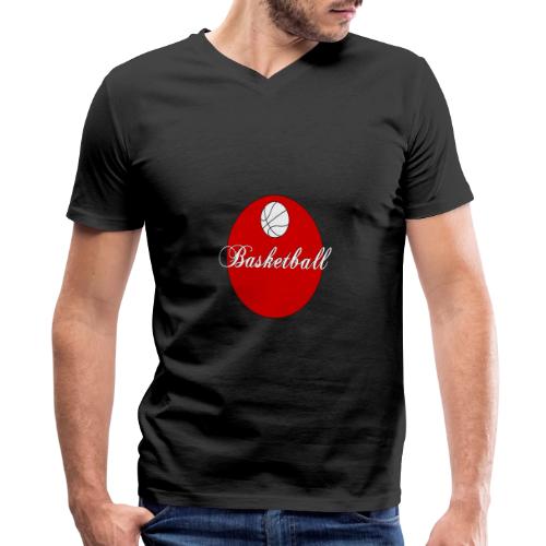 Basketball: Bold Hoops - Men's Premium Organic V-Neck T-Shirt
