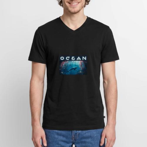Ocean: Blue Grace - Men's Premium Organic V-Neck T-Shirt