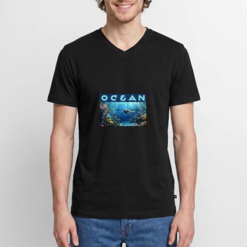 Ocean: Turtle Drift - Men's Premium Organic V-Neck T-Shirt