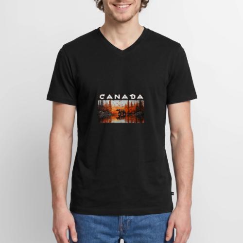 Canada Wilderness Art - Men's Premium Organic V-Neck T-Shirt