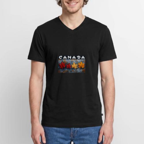 Colorful Canada Style - Men's Premium Organic V-Neck T-Shirt