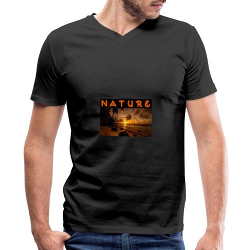 Nature: Golden Hour Escape - Men's Premium Organic V-Neck T-Shirt