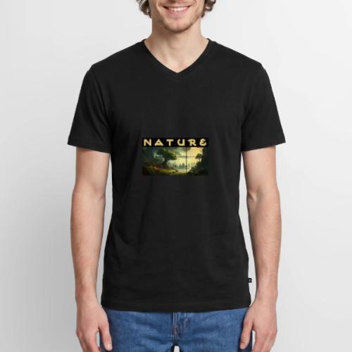 Whispers of Green Peaks - Men's Premium Organic V-Neck T-Shirt