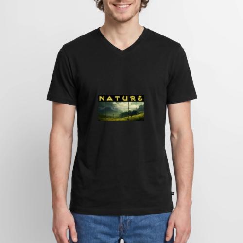 Nature: Verdant Peaks - Men's Premium Organic V-Neck T-Shirt