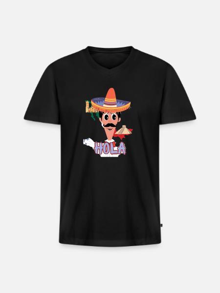 Multilingual - Mexican Shirt - Men's Premium Organic V-Neck T-Shirt - black