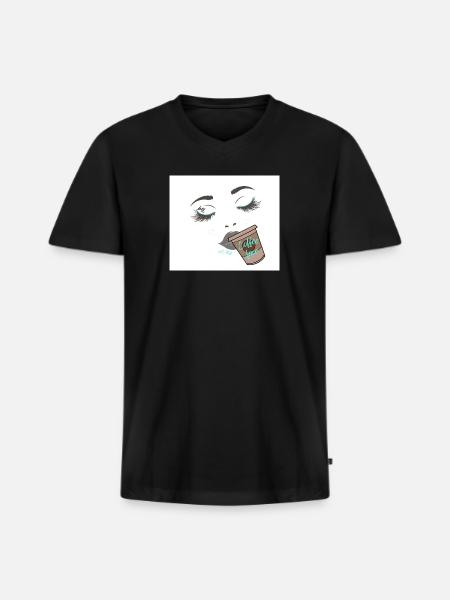 page 3 - Men's Premium Organic V-Neck T-Shirt - black