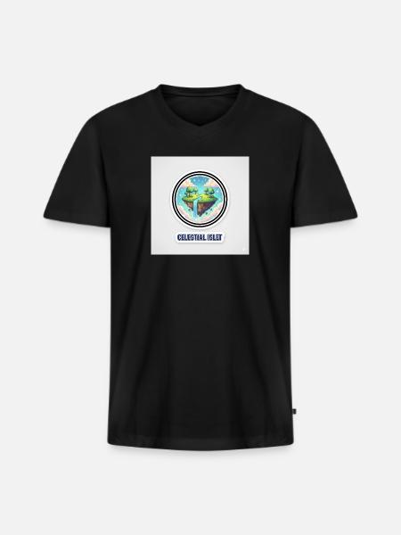 Celestial Islet - Men's Premium Organic V-Neck T-Shirt - black