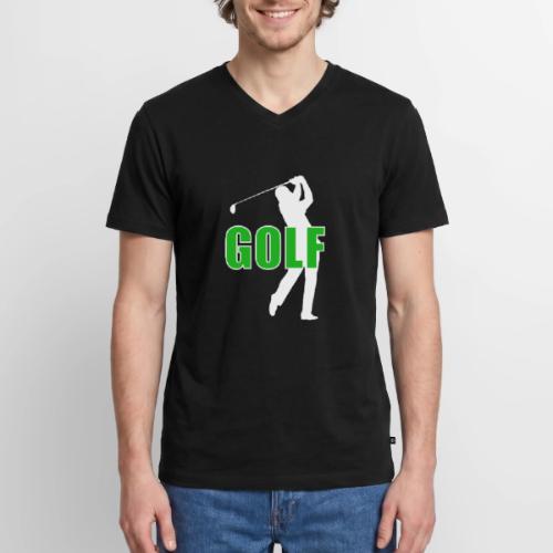 Golf: Classic Golf Motion - Men's Premium Organic V-Neck T-Shirt
