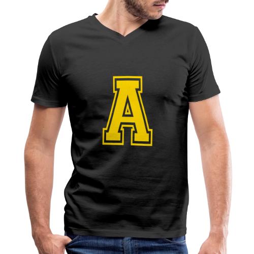 Letter A – Capital Athletic Alphabet Monogram - Men's Premium Organic V-Neck T-Shirt
