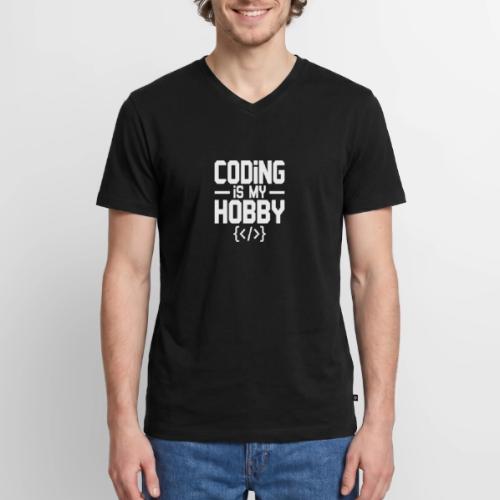 Coding Is My Hobby Typography - Men's Premium Organic V-Neck T-Shirt