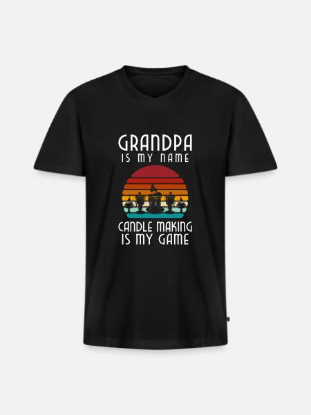 Candle Deco Passion - Men's Premium Organic V-Neck T-Shirt - black