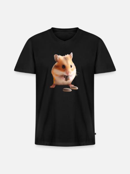 Seeds & Hamsters - Men's Premium Organic V-Neck T-Shirt - black