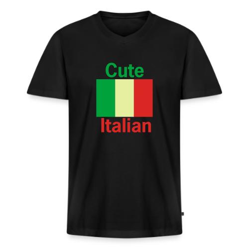 cute italian flag 3 colors - Men's Premium Organic V-Neck T-Shirt