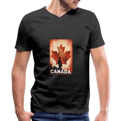 Canada Stands Tall - Men's Premium Organic V-Neck T-Shirt