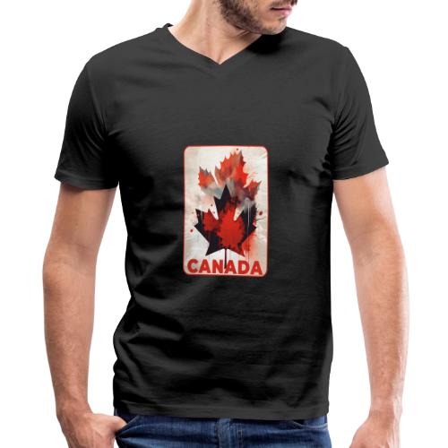 Canada Inked Leaf - Men's Premium Organic V-Neck T-Shirt