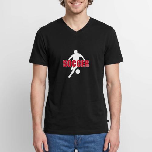 Power Kick Soccer - Men's Premium Organic V-Neck T-Shirt