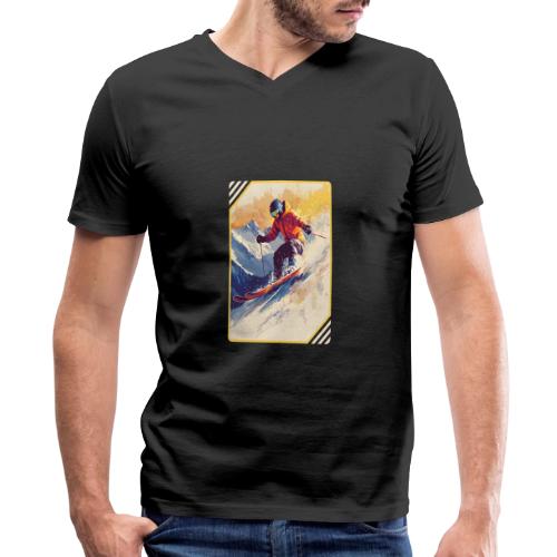Skiing Through Snow Dreams - Men's Premium Organic V-Neck T-Shirt