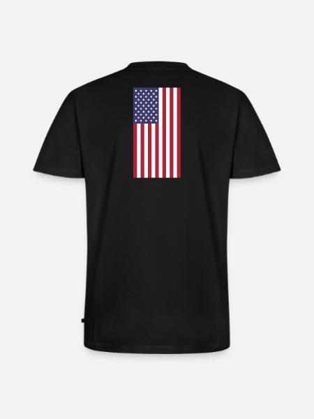 USA Flag, vertical - Men's Premium Organic V-Neck T-Shirt - black