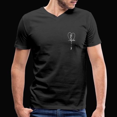 Broken Heart -𝒲𝒽𝒾𝓉𝑒 - Men's Premium Organic V-Neck T-Shirt