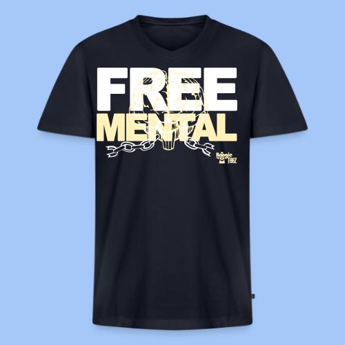 FREE MENTAL - Men's Premium Organic V-Neck T-Shirt