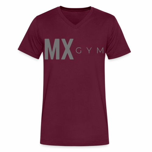 MX Gym Minimal Long Grey - Men's V-Neck T-Shirt by Canvas
