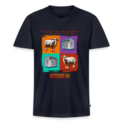 Sheep TV (The System Was Never Broken) - Men's V-Neck T-Shirt by Bella + Canvas