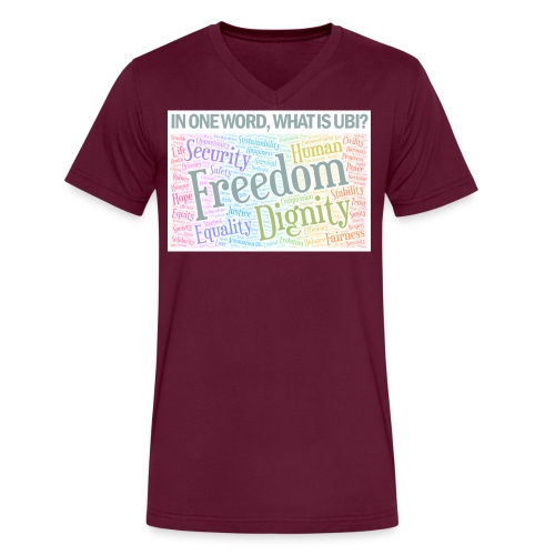 Basic Income in one word - Men's V-Neck T-Shirt by Canvas