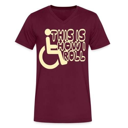 This is how i rol. wheelchair fun, lul, humor - Men's V-Neck T-Shirt by Canvas