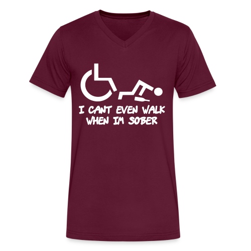 Drunk wheelchair humor, wheelchair fun, wheelchair - Men's V-Neck T-Shirt by Canvas
